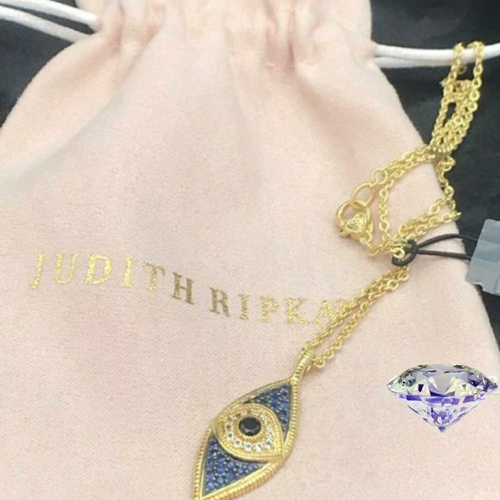 14k gold clad evil eye marquise pendant necklace